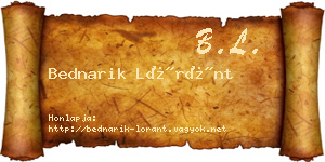 Bednarik Lóránt névjegykártya