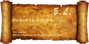 Bednarik Lóránt névjegykártya