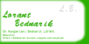 lorant bednarik business card